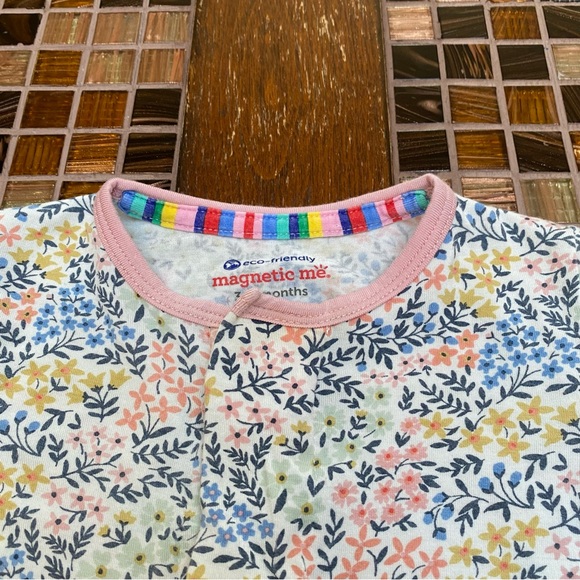 Magnetic Me Baby One Piece Footie with Pink Accents - Picture 2 of 8